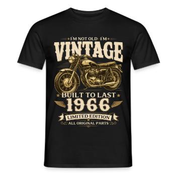 Cadeau pour 60 ans Biker Vintage 1966 - T-shirt homme - noir - Devant - AI Model Male 178 light (178cm)