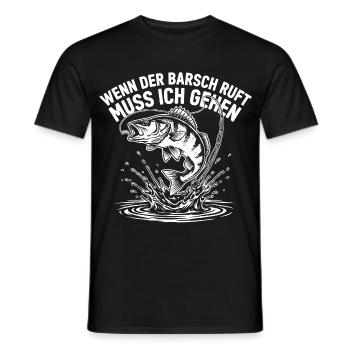 Barsch Angeln - Männer T-Shirt - Schwarz - Vorne - AI Model Male 178 light (178cm)