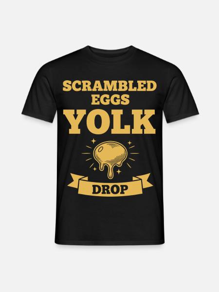 Frühstück Rührei Eigelb Lustiger Brunch - Männer T-Shirt - Schwarz