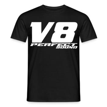 V8 - T-shirt homme - noir - Devant - AI Model Male 178 light (178cm)