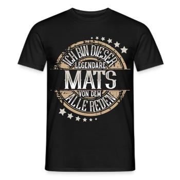 Mats - Männer T-Shirt - Schwarz - Vorne - AI Model Male 178 light (178cm)