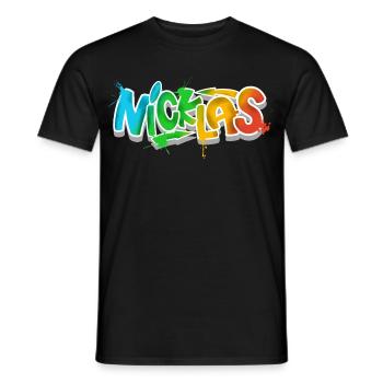 Nicklas - T-shirt homme - noir - Devant - AI Model Male 178 light (178cm)