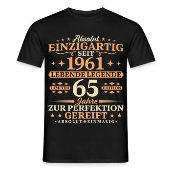 65. Geburtstag Einzigartig Baujahr 1961 - Männer T-Shirt - Schwarz - Vorne - AI Model Male 178 light (178cm)
