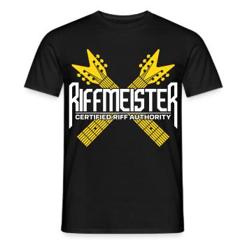 Riffmeister Crossed Guitars - Men's T-Shirt - black - Front - AI Model Male 178 light (178cm)