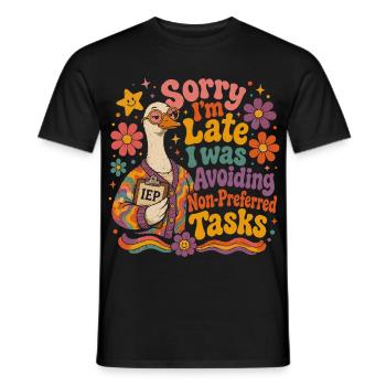 Humour IEP | Enseignant AESH - T-shirt homme - noir - Devant - AI Model Male 178 light (178cm)