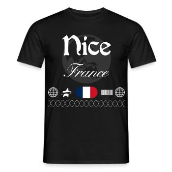 Nizza Frankreich Streetwear Reise Souvenir - Männer T-Shirt - Schwarz - Vorne - AI Model Male 178 light (178cm)