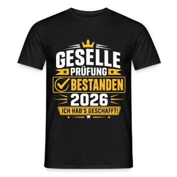 Geselle 2026 Prüfung Bestanden Ausbildung - Männer T-Shirt - Schwarz - Vorne - AI Model Male 178 light (178cm)