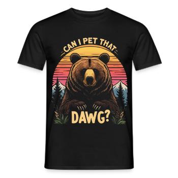 Retro Bear Sunset Dawg - T-shirt homme - noir - Devant - AI Model Male 178 light (178cm)