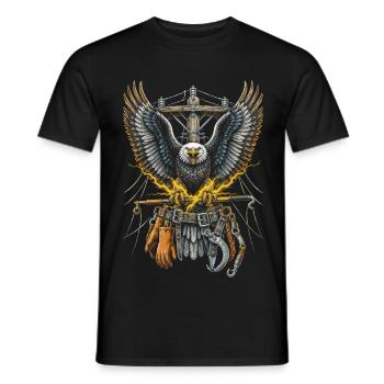 Leitungsmonteur Freileitungsmonteur - Männer T-Shirt - Schwarz - Vorne - AI Model Male 178 light (178cm)