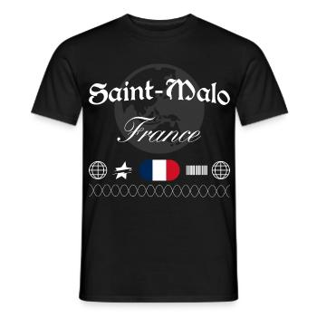 Saint-Malo Frankreich Streetwear Reise Souvenir - Männer T-Shirt - Schwarz - Vorne - AI Model Male 178 light (178cm)