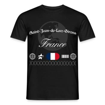 Saint-Jean-de-Luz Frankreich Streetwear Souvenir - Männer T-Shirt - Schwarz - Vorne - AI Model Male 178 light (178cm)