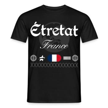 Étretat Frankreich Streetwear Reise Souvenir - Männer T-Shirt - Schwarz - Vorne - AI Model Male 178 light (178cm)