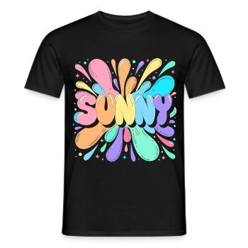 Sunny Splash Lettres Multicolores - T-shirt homme - noir - Devant - AI Model Male 178 light (178cm)