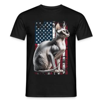 Sphynx Cat US Sphynxkatze - T-shirt homme - noir - Devant - AI Model Male 178 light (178cm)