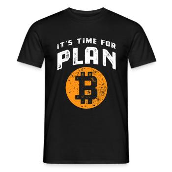 Bitcoin - It's time for Plan B - Krypto Geschenk - Männer T-Shirt - Schwarz - Vorne - AI Model Male 178 light (178cm)