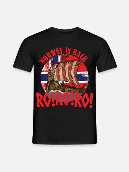 Norwegen ist zurück Ro Ro Ro Wikingerschiff Norweg - Männer T-Shirt - Schwarz