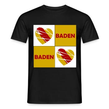 Baden Herz Quadrat - Männer T-Shirt - Schwarz - Vorne - AI Model Male 178 light (178cm)