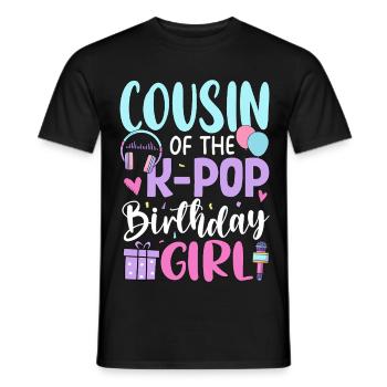 Cousin de la fille d’anniversaire de la K-Pop - T-shirt homme - noir - Devant - AI Model Male 178 light (178cm)