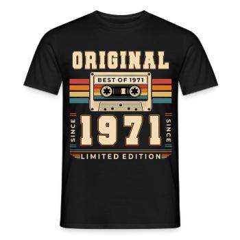 55. Geburtstag Geschenk Mann Kassette Best of 1971 - Männer T-Shirt - Schwarz - Vorne - AI Model Male 178 light (178cm)