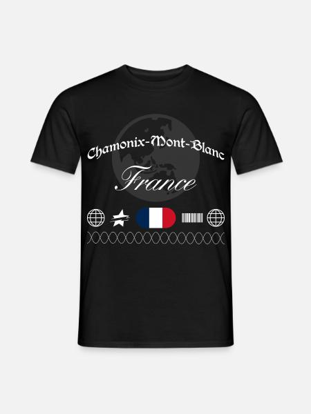 Chamonix-Mont-Blanc Frankreich Streetwear Souvenir - Männer T-Shirt - Schwarz