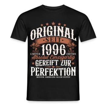 Original 1996 Jahrgang Vintage Retro Geburtstag - Männer T-Shirt - Schwarz - Vorne - AI Model Male 178 light (178cm)