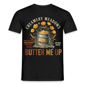 Petit-déjeuner, brunch drôle, café, me beurre - T-shirt homme - noir - Devant - AI Model Male 178 light (178cm)