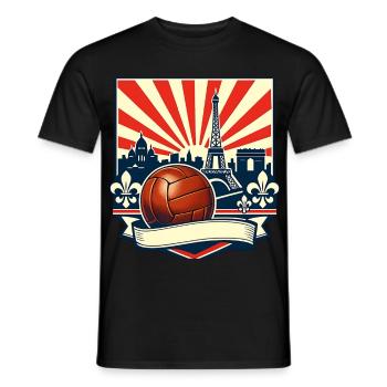 France Vintage Fußball Shirt für Männer und Frauen - Männer T-Shirt - Schwarz - Vorne - AI Model Male 178 light (178cm)