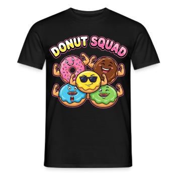 Donut Squad bunte Cartoon-Donuts - Männer T-Shirt - Schwarz - Vorne - AI Model Male 178 light (178cm)