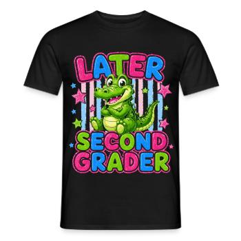 Goodbye CE1 Hello CE2 | Cute Crocodile - Men's T-Shirt - black - Front - AI Model Male 178 light (178cm)