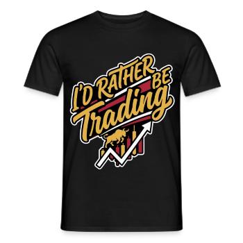 I'd rather be Trading | Crypto Stock Trader - Men's T-Shirt - black - Front - AI Model Male 178 light (178cm)
