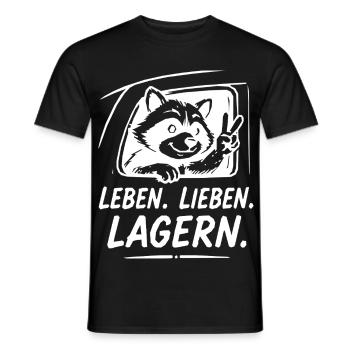 Waschbär Peace Fenster Design - Männer T-Shirt - Schwarz - Vorne - AI Model Male 178 light (178cm)