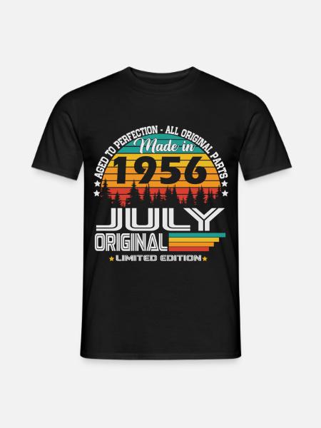 July 1956 Vintage Birthday Vintage Retro - Men's T-Shirt - black