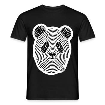 Visage monochrome panda line art - T-shirt homme - noir - Devant - AI Model Male 178 light (178cm)