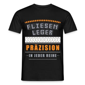 Fliesenleger Präzision in jeder Reihe - Männer T-Shirt - Schwarz - Vorne - AI Model Male 178 light (178cm)