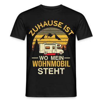 Camping Camper Zuhause Ist Wo Mein Wohnmobil Steht - Männer T-Shirt - Schwarz - Vorne - AI Model Male 178 light (178cm)