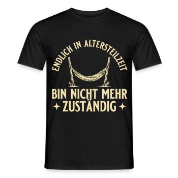 Altersteilzeit Hängematte Nicht mehr zuständig - Männer T-Shirt - Schwarz - Vorne - AI Model Male 178 light (178cm)