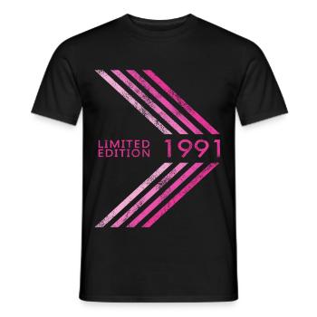 1991 Limited Edition Geburtstag Frauen Damen - Männer T-Shirt - Schwarz - Vorne - AI Model Male 178 light (178cm)