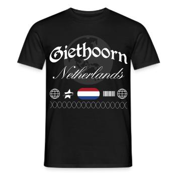 Giethoorn Niederlande Streetwear Reise Souvenir - Männer T-Shirt - Schwarz - Vorne - AI Model Male 178 light (178cm)