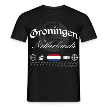 Groningen Niederlande Streetwear Reise Souvenir - Männer T-Shirt - Schwarz - Vorne - AI Model Male 178 light (178cm)