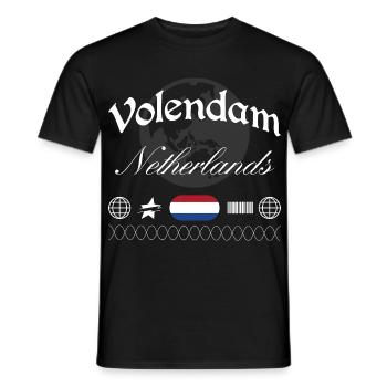 Souvenir de voyage de streetwear pour Volendam Pays-Bas - T-shirt homme - noir - Devant - AI Model Male 178 light (178cm)
