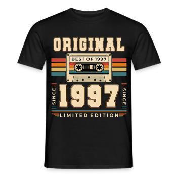 29. Geburtstag Geschenk Mann Kassette Best of 1997 - Männer T-Shirt - Schwarz - Vorne - AI Model Male 178 light (178cm)