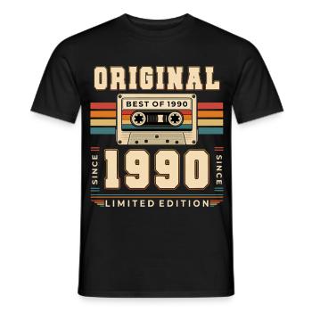 Cassette Gift Man pour le 36e anniversaire Best of 1990 - T-shirt homme - noir - Devant - AI Model Male 178 light (178cm)