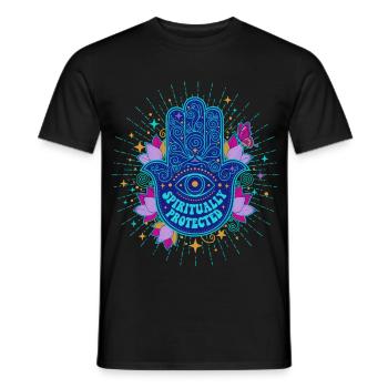 Spiritualität Spirituell geschützte Lotusblume - Männer T-Shirt - Schwarz - Vorne - AI Model Male 178 light (178cm)