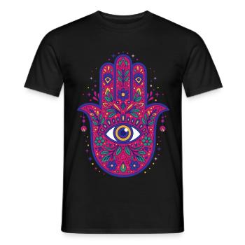 Spiritualité Géométrie sacrée Fleur de lotus - T-shirt homme - noir - Devant - AI Model Male 178 light (178cm)
