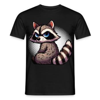 raton laveur, raton laveur, animal des bois, drôle de raton laveur - T-shirt homme - noir - Devant - AI Model Male 178 light (178cm)
