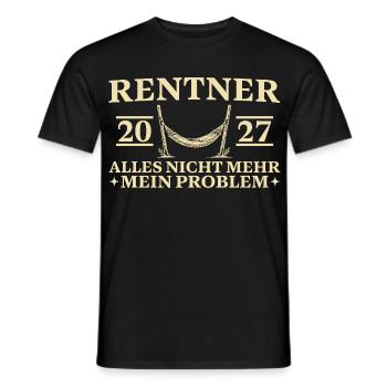 Rentner 2027 Nicht mehr mein Problem Hängematte - Männer T-Shirt - Schwarz - Vorne - AI Model Male 178 light (178cm)