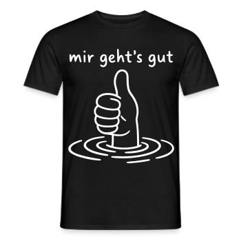 Mir geht's gut - Daumen hoch - Thumbs up  - Männer T-Shirt - Schwarz - Vorne - AI Model Male 178 light (178cm)