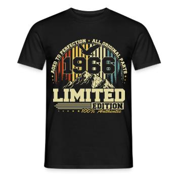 Jahrgang 1966 Vintage Retro Geburtstag Geschenk - Männer T-Shirt - Schwarz - Vorne - AI Model Male 178 light (178cm)