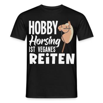 Hobby Horsing Veganes Reiten - Männer T-Shirt - Schwarz - Vorne - AI Model Male 178 light (178cm)