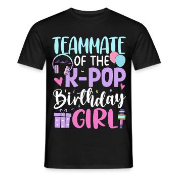 Coéquipière de la fille d’anniversaire de la K-Pop - T-shirt homme - noir - Devant - AI Model Male 178 light (178cm)